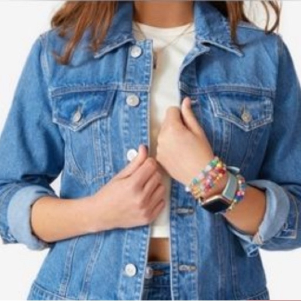New w Tags HUDSON JEANS Classic Trucker Denim Jean Jacket size Small / Medium - Picture 3 of 11